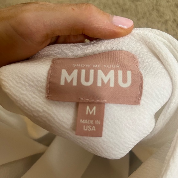 Show Me Your Mumu White Halter V Neck Bodysuit - Picture 3 of 4